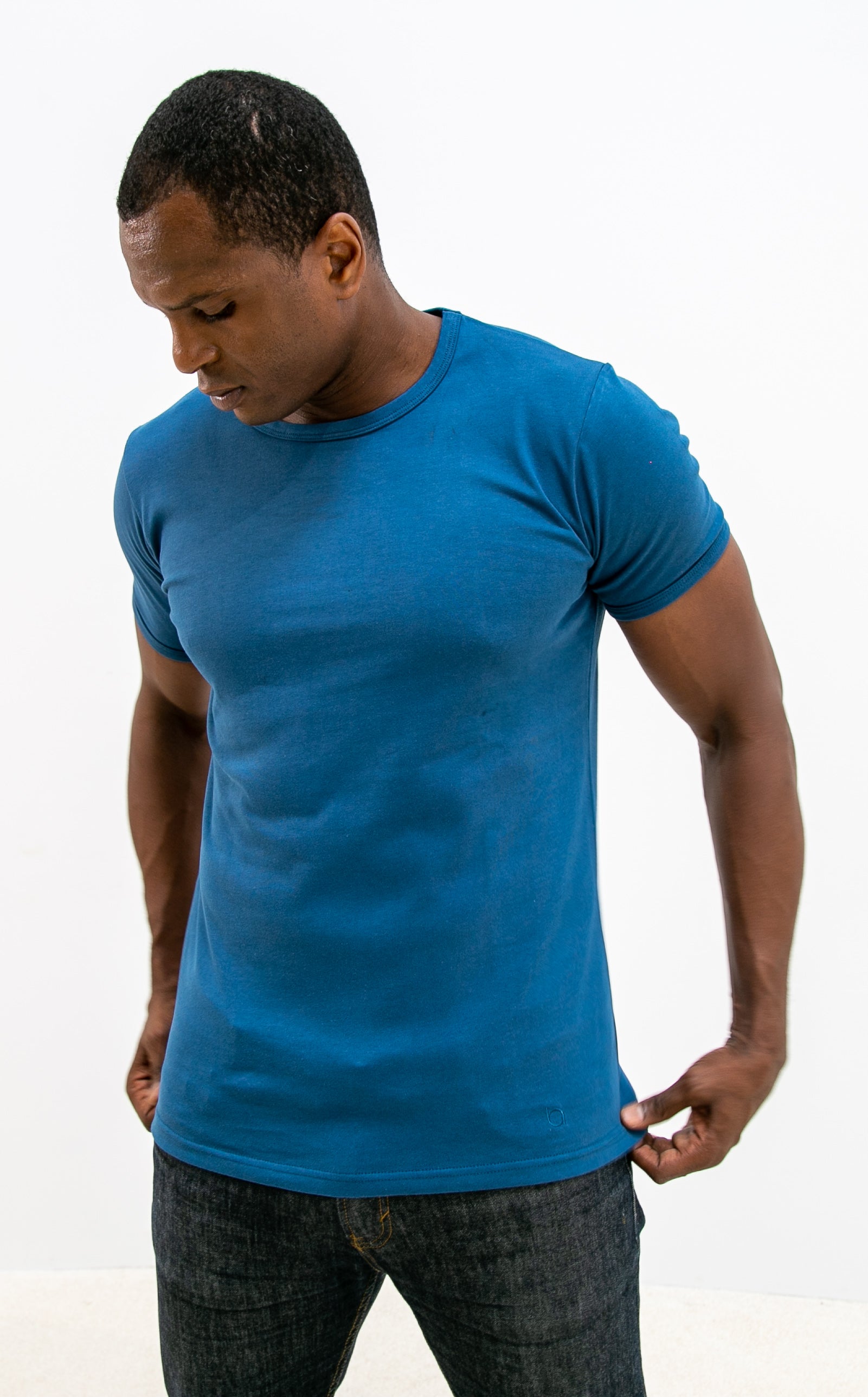 T-shirt Homme 100% Coton Bio Bleu Marine – Atelier Tuffery